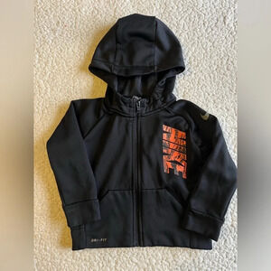 Nike dri fit 2T black zip-up hoodie, excellent